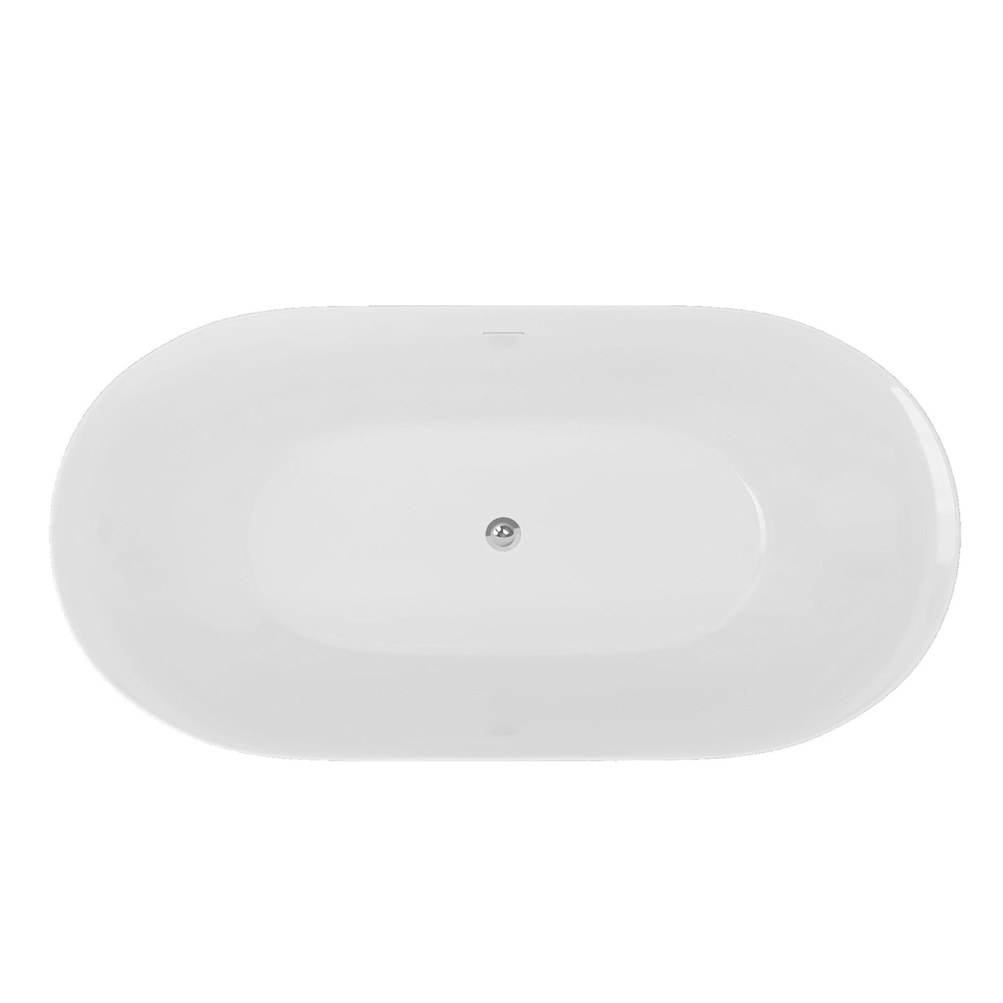 Nuvo 59" Acrylic Free Standing Oval Shape Soaking Tub - Gloss Black+White