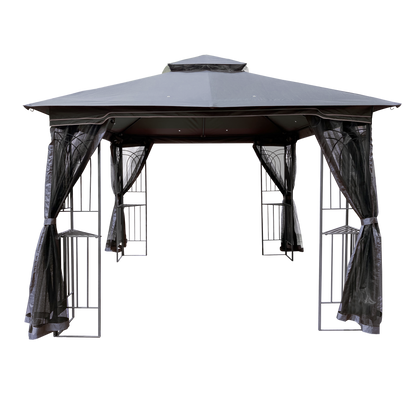 Zamora 10 x 10 ft Outdoor Patio Gazebo Canopy Tent - Gray