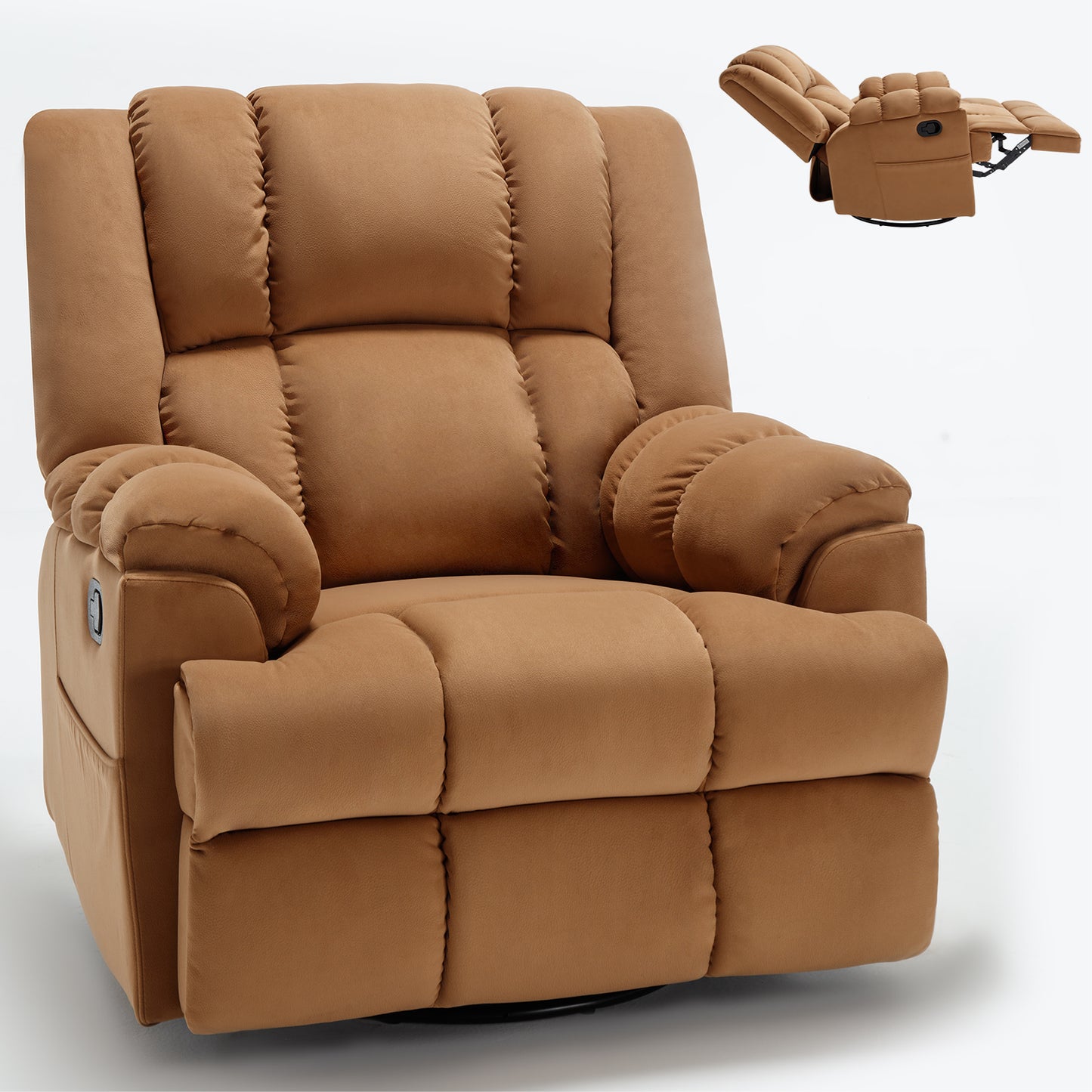 Nash Fabric Manual Recliner Chair - Beige