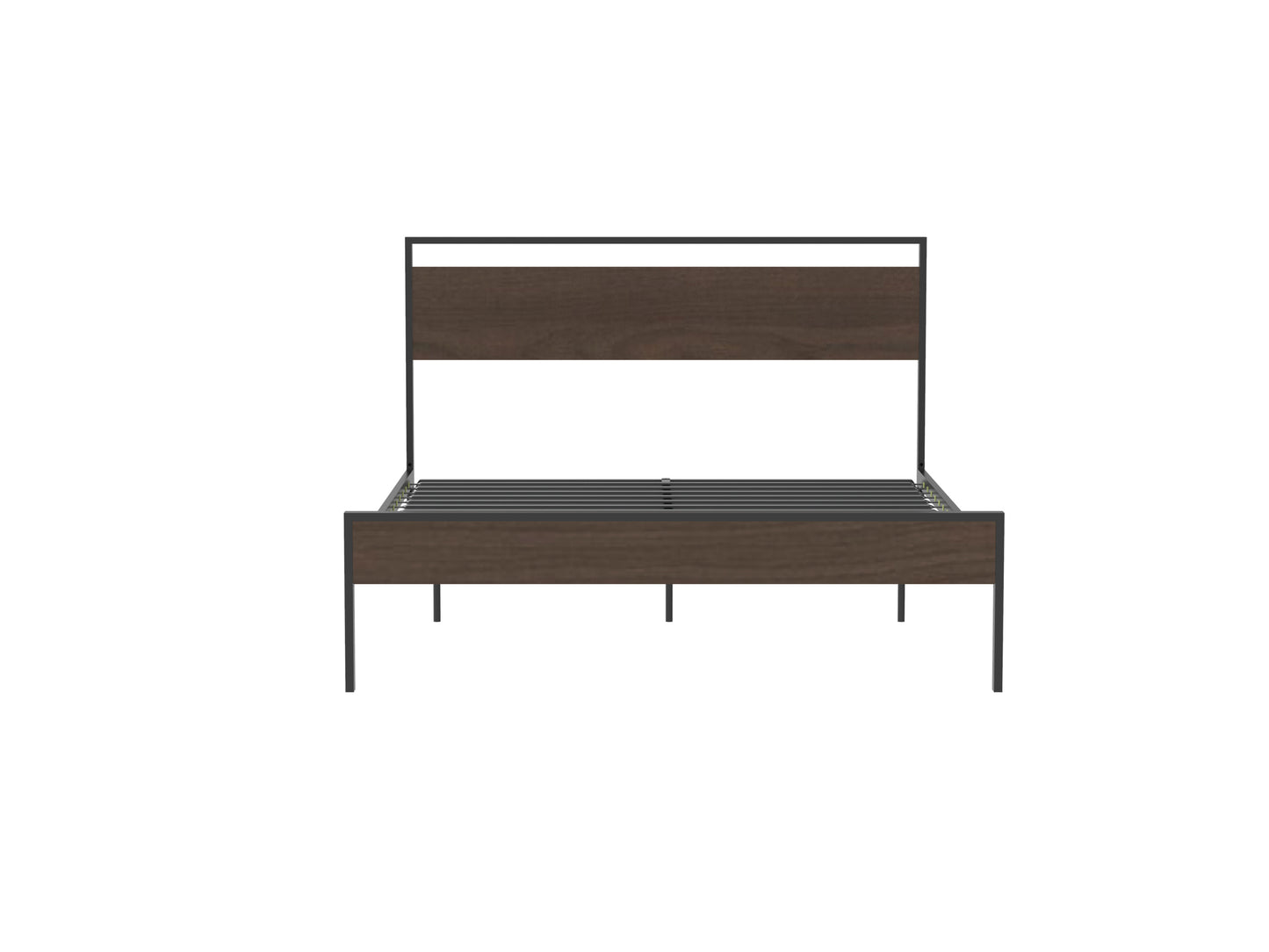 Ceres Queen Size Metal Bed - Walnut