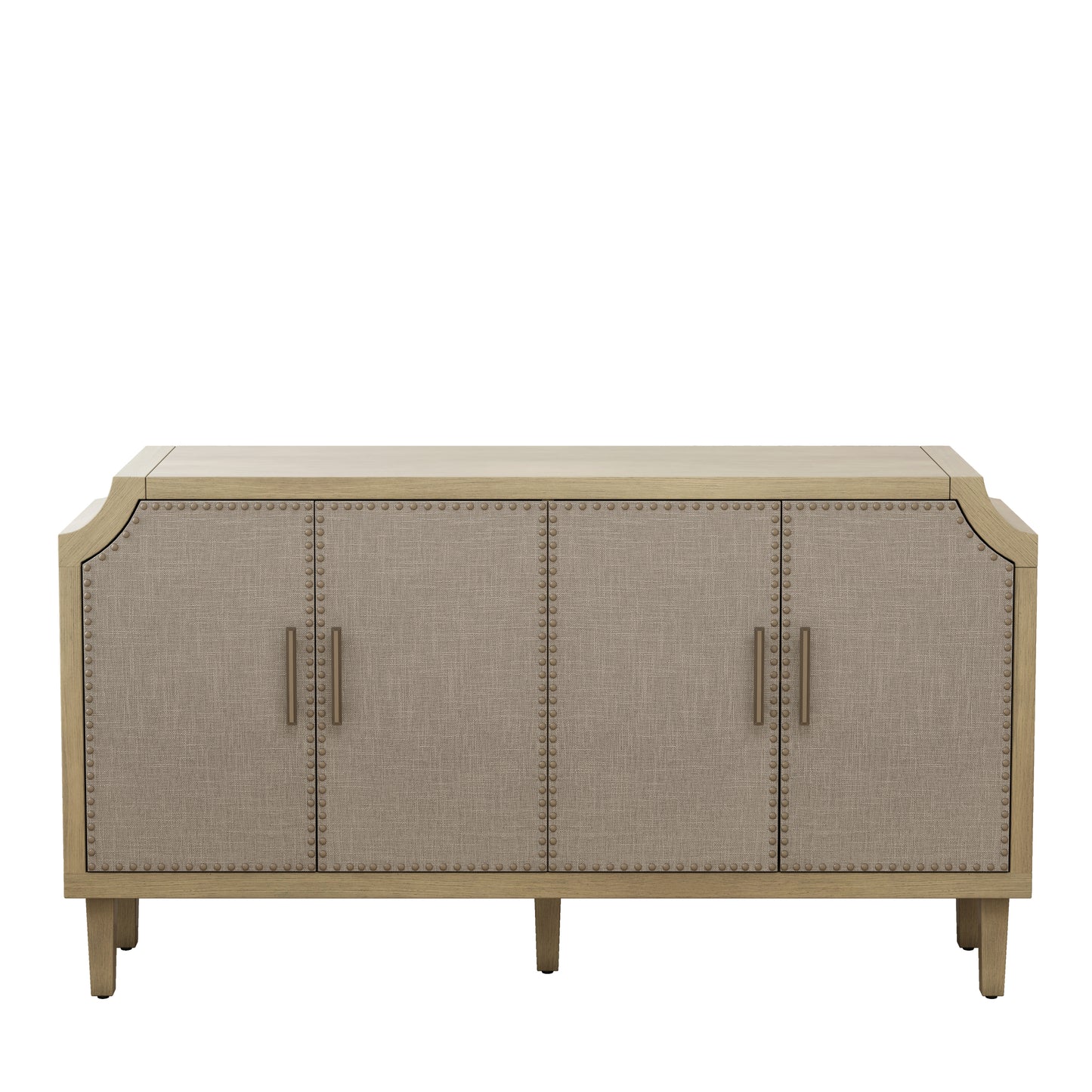 Retro Industrial Style Rivet Decor 4-Door Cabinet