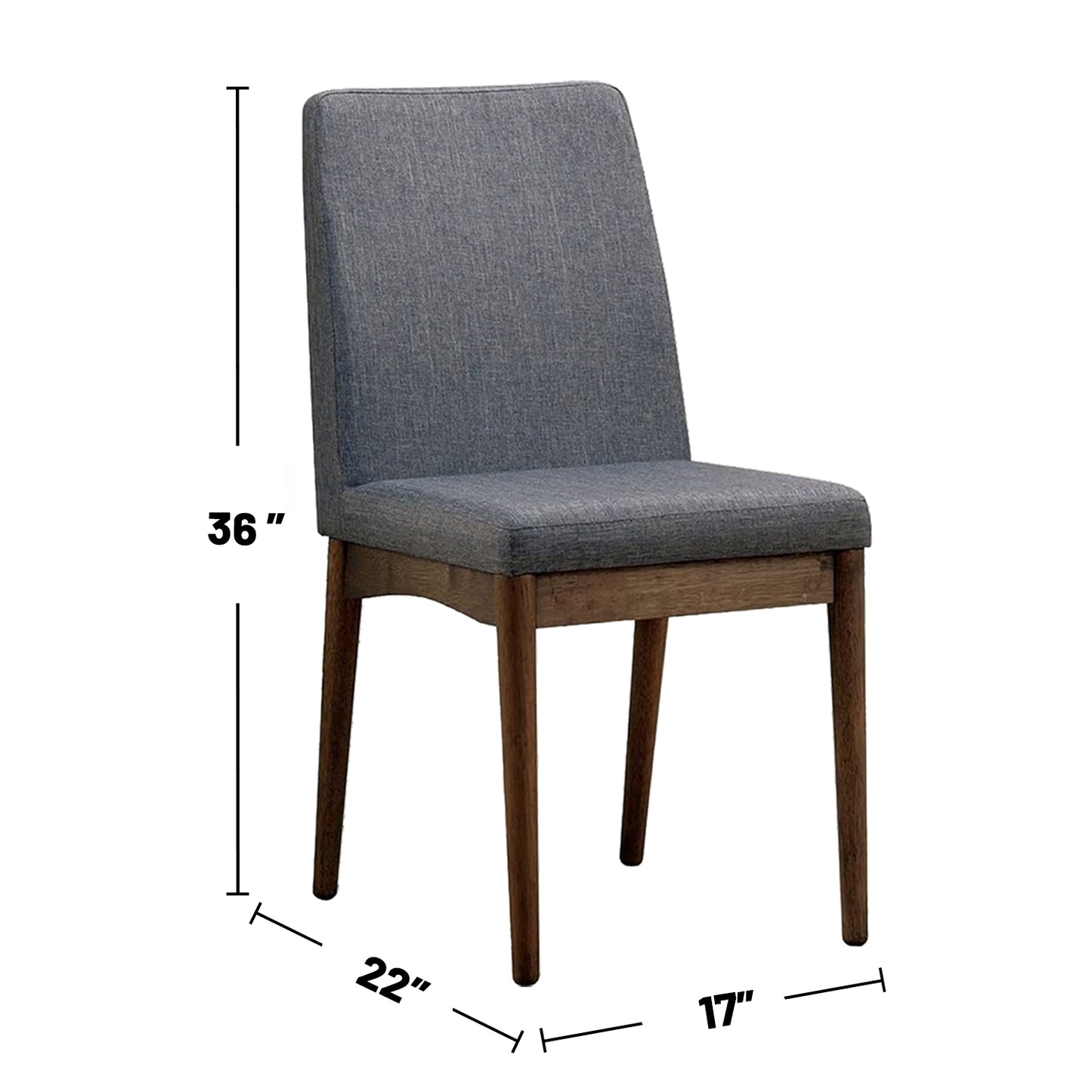 Bertha Padded Fabric Seat Dining Chairs (Set of 2)