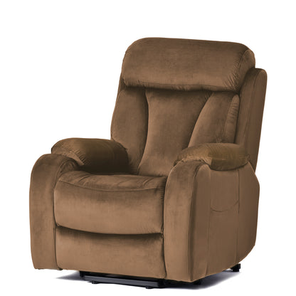 Rios Velvet Lift Chair Recliner - Brown