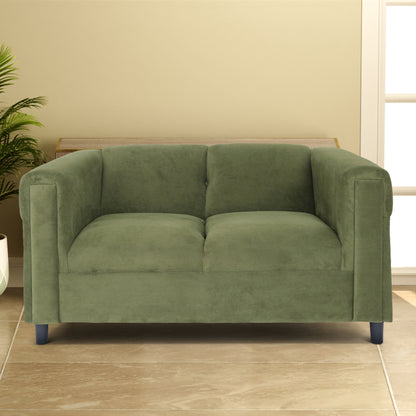 Trinity Suede Loveseat Sofa - Green