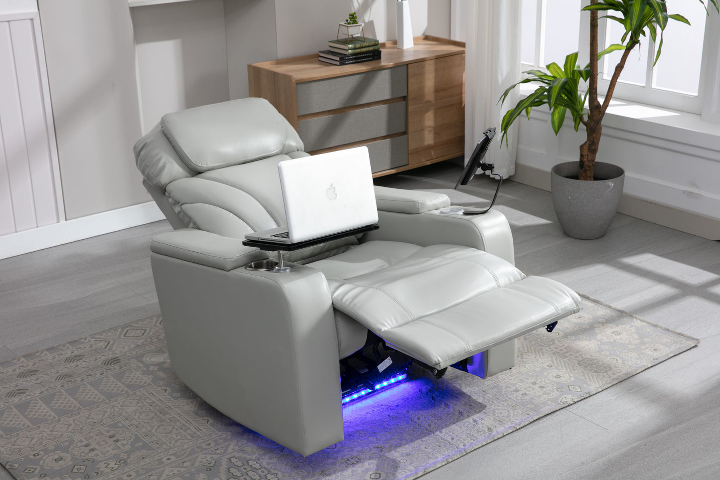 Orbit Power Motion Recliner - Light  Grey