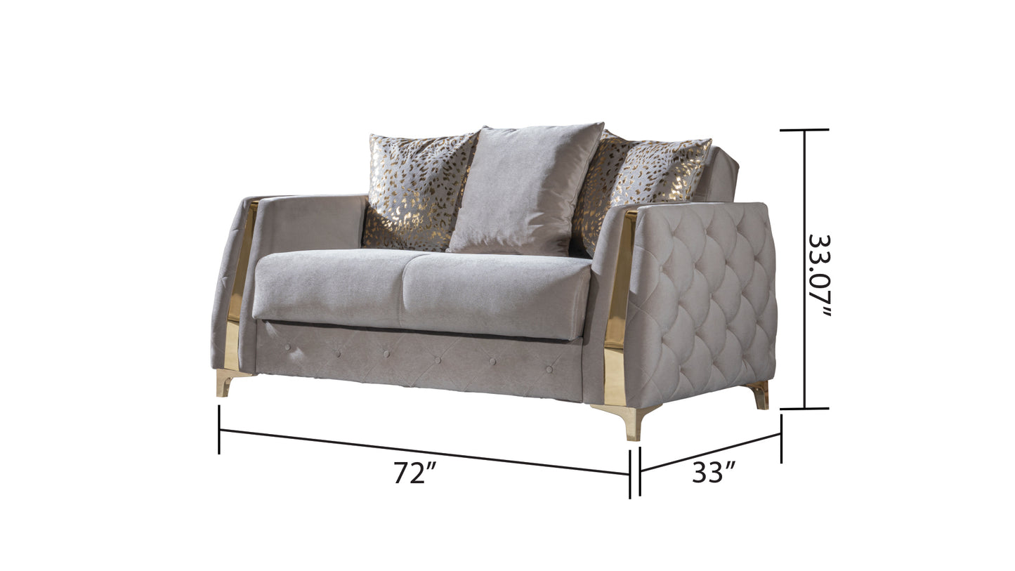 Francis Modern Style Loveseat - Taupe