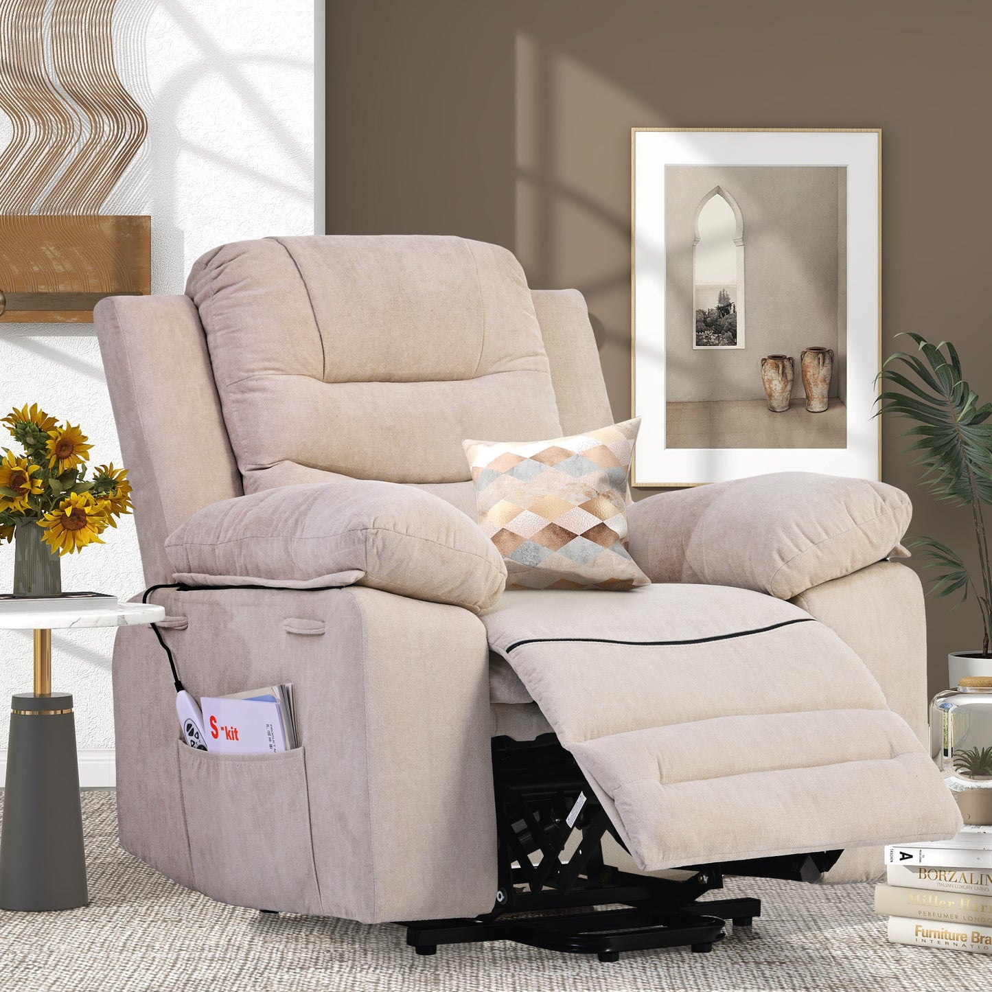 Celestial Power Lift Massage Recline Chair - Beige