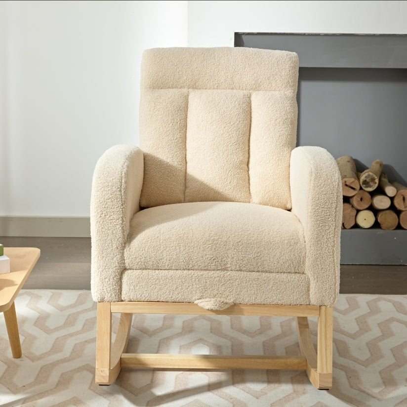 Parker II Modern Accent Rocking Chair - Beige