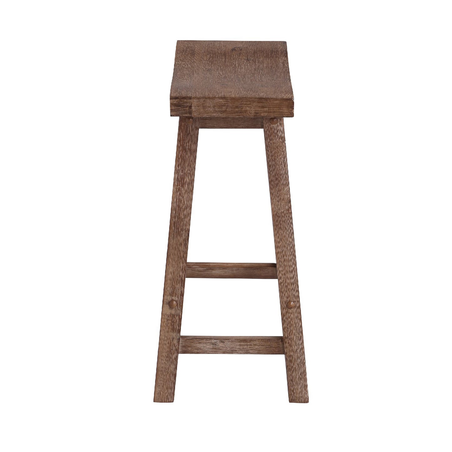 Wooden Frame Saddle Seat Counter Height Stool - Brown