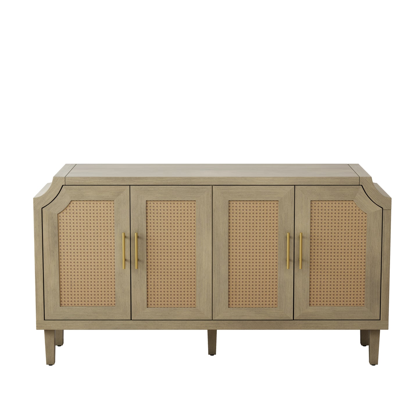 Amal 4-Door Cabinet with Rattan