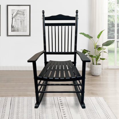 Lupe III Wooden Porch Rocker Chair - Black