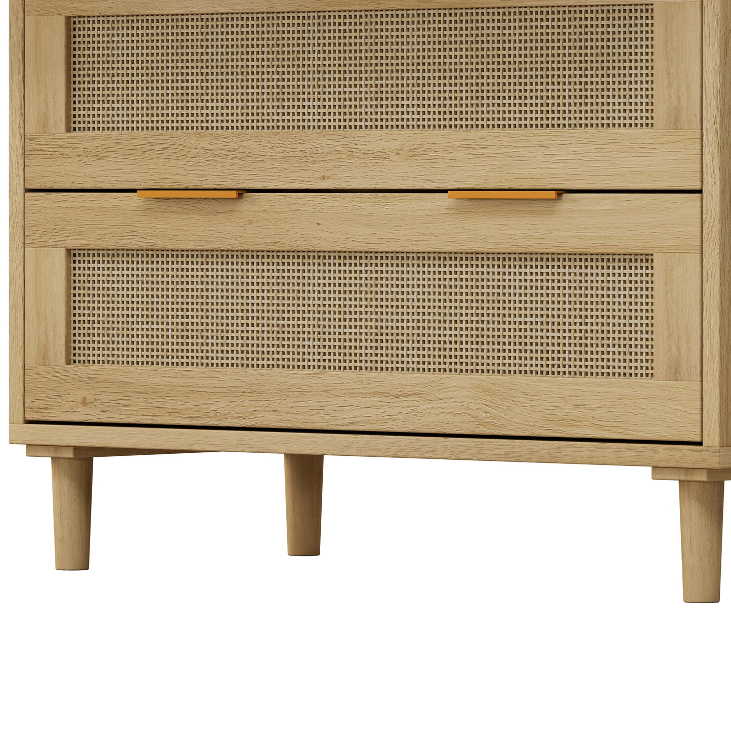 Tero 3-Drawers Rattan Storage Cabinet - Oak