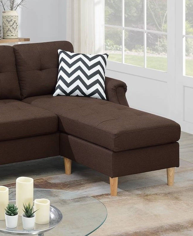 Carmen Corner Reversible Sectional Sofa - Coffee