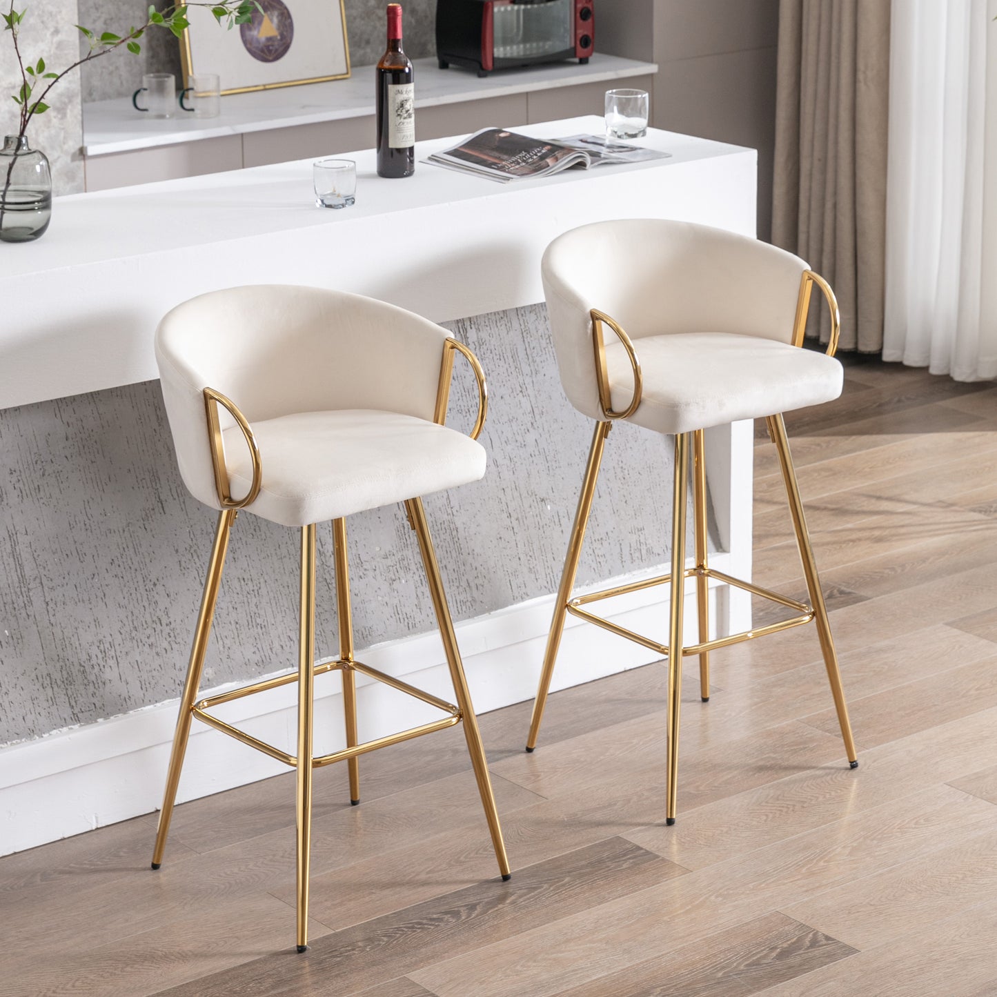 Sip Bar Stools 30 Inch - Cream  Set of 2