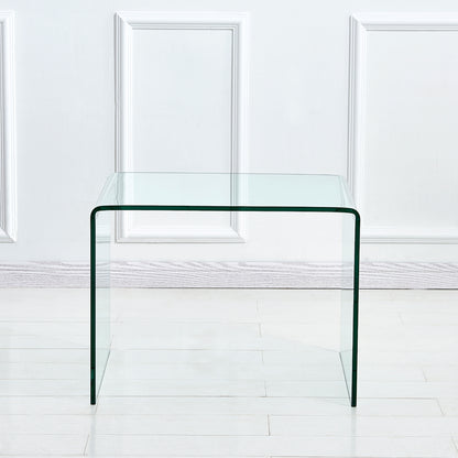 Tempered Clear Glass Side & End Table