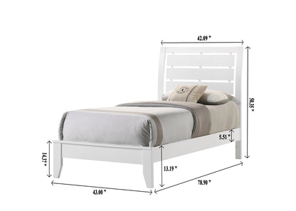 Winston Twin Size Bed - White