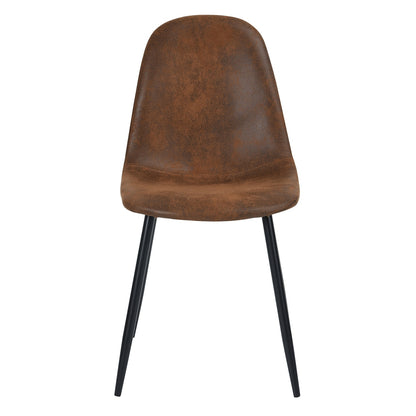 Scandinavian Velvet Chairs (Set of 4) - Suede Brown