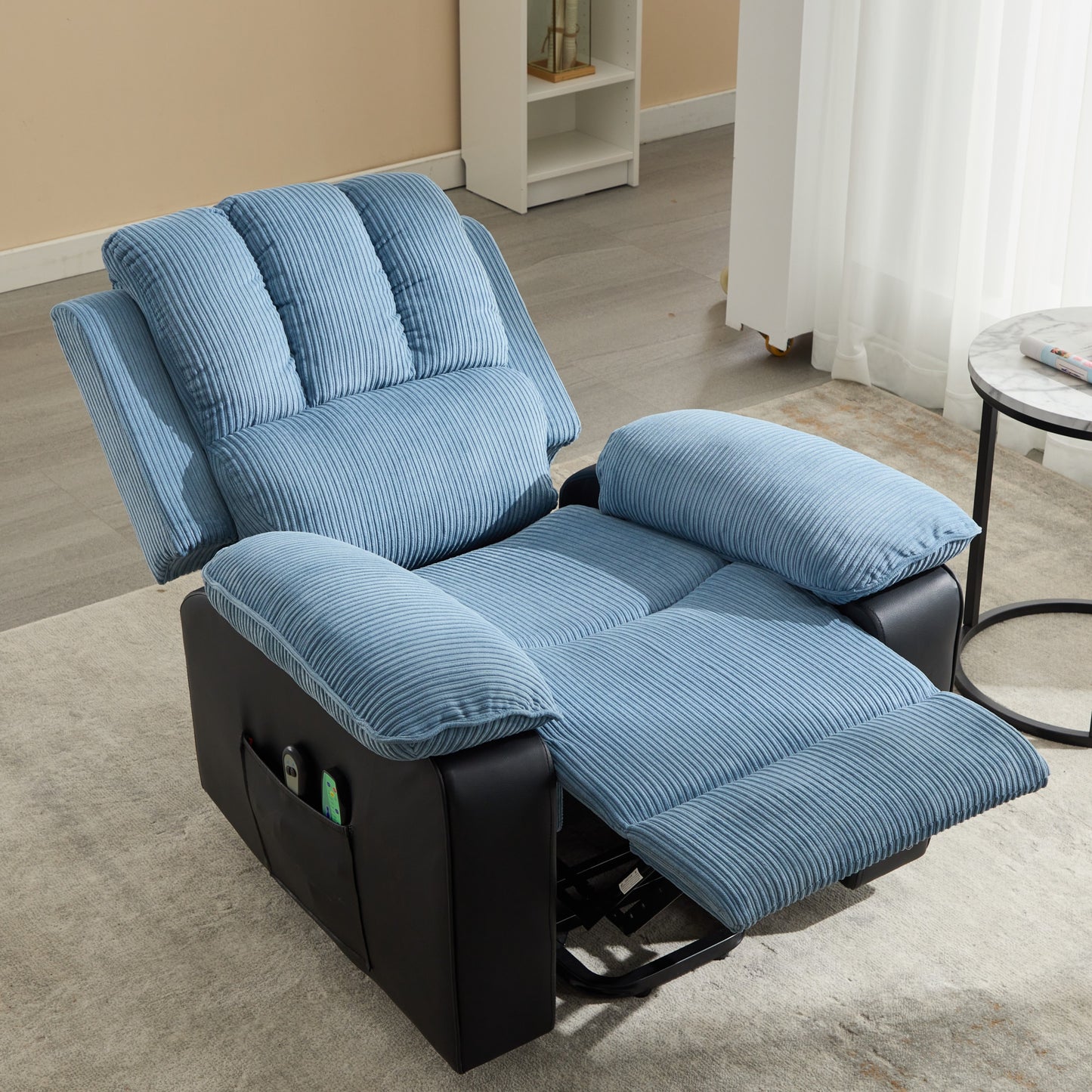 Oneill Recliner chair with Heat and Vibrating Massage - Blue+Black