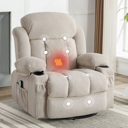 Vanbow Recliner Chair Massage Heating with USB - Beige