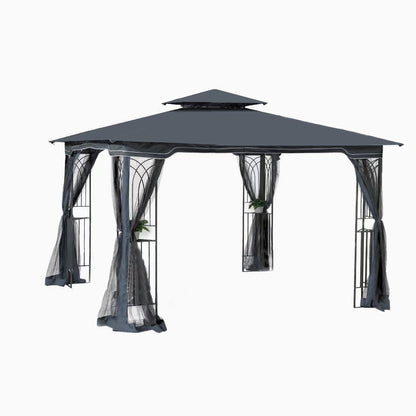 Zamora 10 x 10 ft Outdoor Patio Gazebo Canopy Tent - Gray