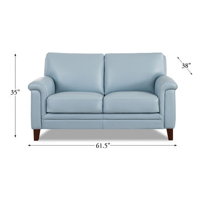 Westcott Leather Loveseat - Blue