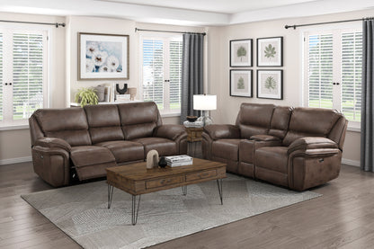 Rubio Power Reclining Loveseat - Brown