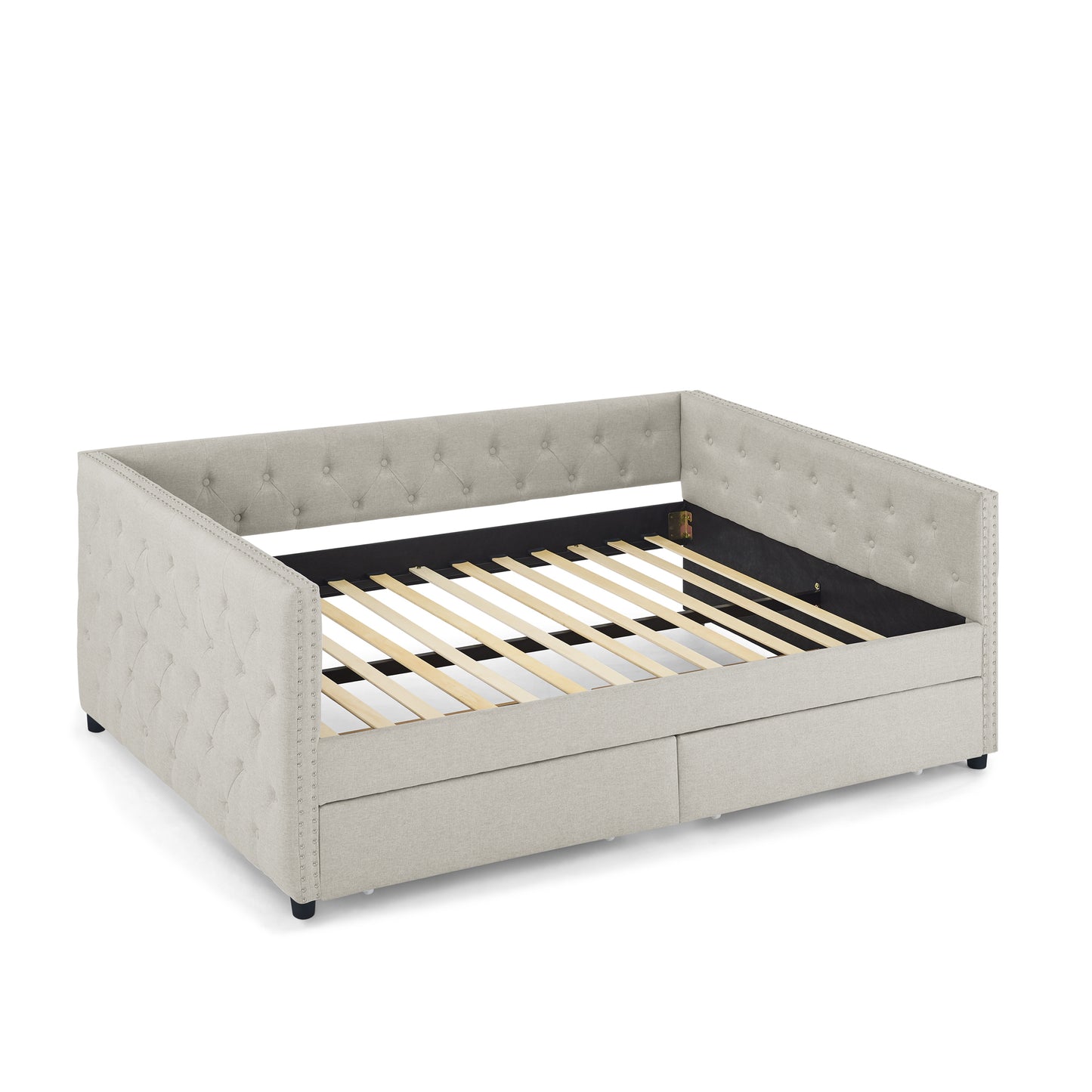 Teza Full Size Daybed with Drawers - Beige