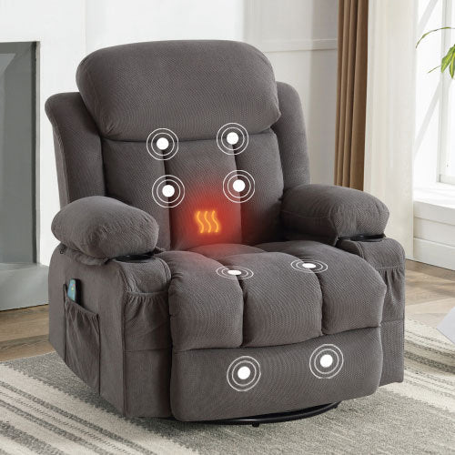 Vanbow Recliner Chair Massage Heating with USB - Gray