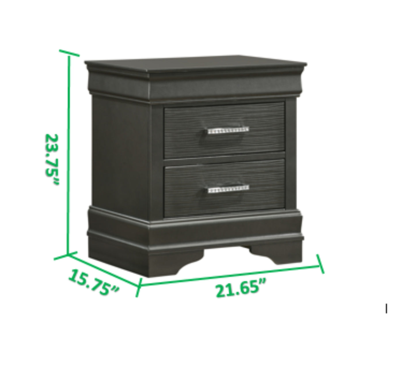 Brooklyn Wood Nightstand - Gray