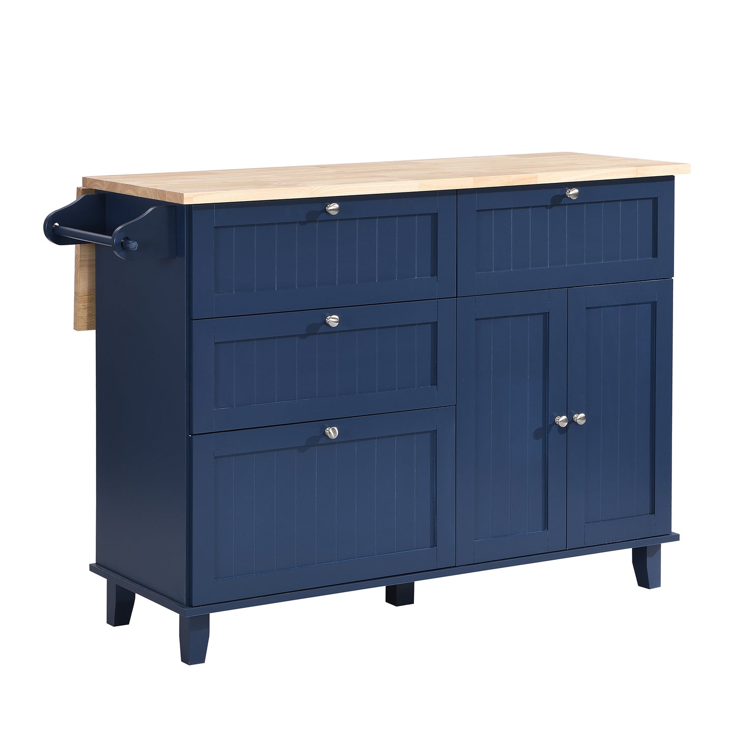 TOPMAX  Kitchen Island Set with 2 Seatings - Blue