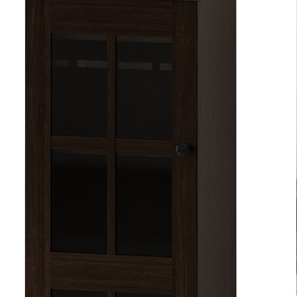 Quintero Glass Door Wine Cabinet  - Brown