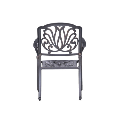 Savanna Patio Outdoor Aluminum Dining Armchair  (Set of 2) - Navy Blue