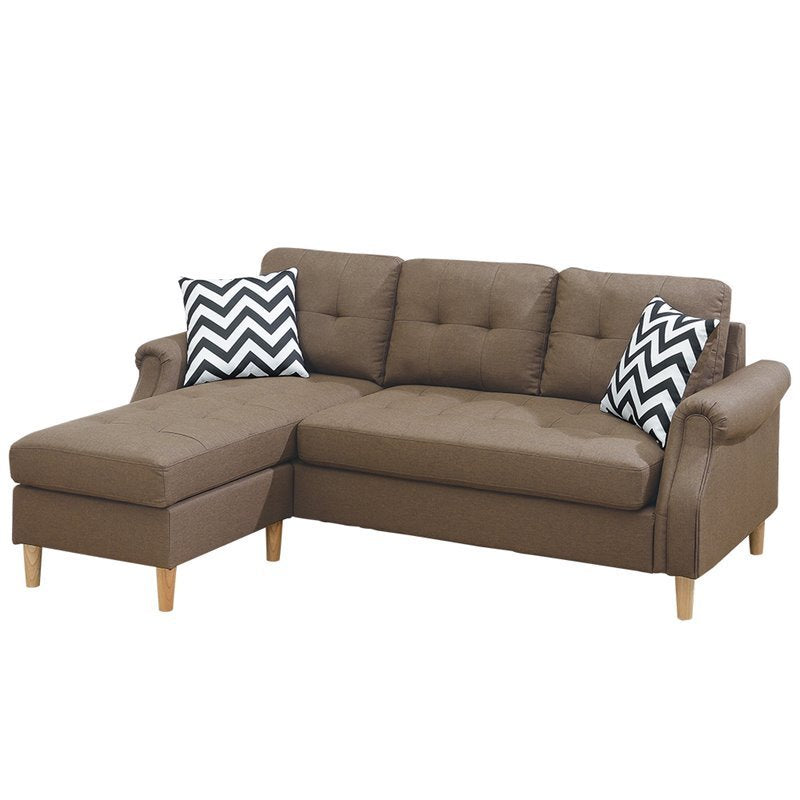 Carmen Corner Reversible Sectional Sofa - Light Coffee