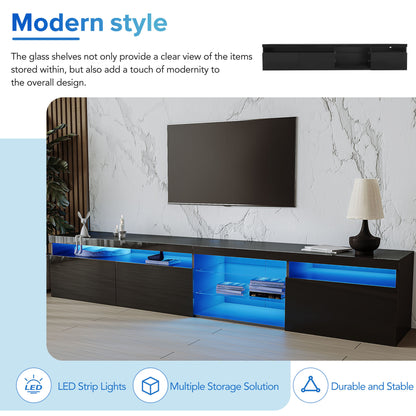 Ritz TV Stand with LED Color Changing Lights - Black