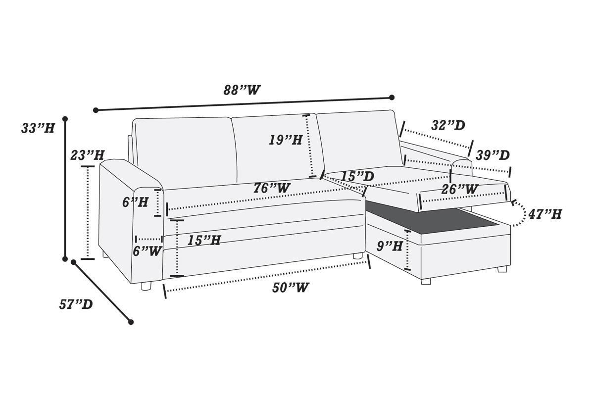 Andersen Convertible Sectional Sofa - Black