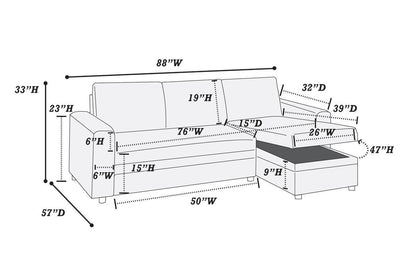 Andersen Convertible Sectional Sofa - Black