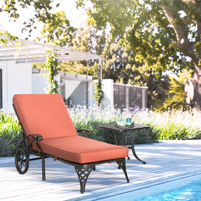 Olimpia Patio Adjustable Chaise Lounge Chair - Red