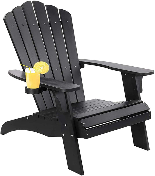 Tomi Patio Polystyrene Adirondack Chair - Black