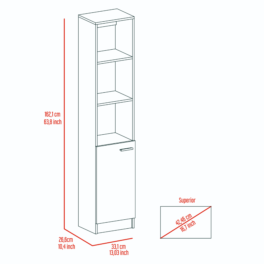 Bello Single Door Cabinet - Beige