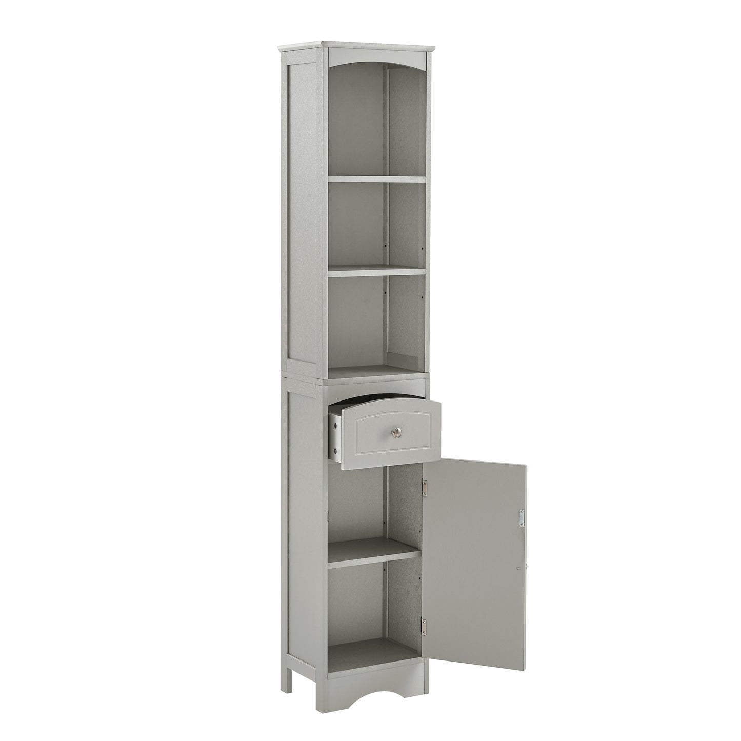 Tower Bathroom Cabinet with Drawer - Gray