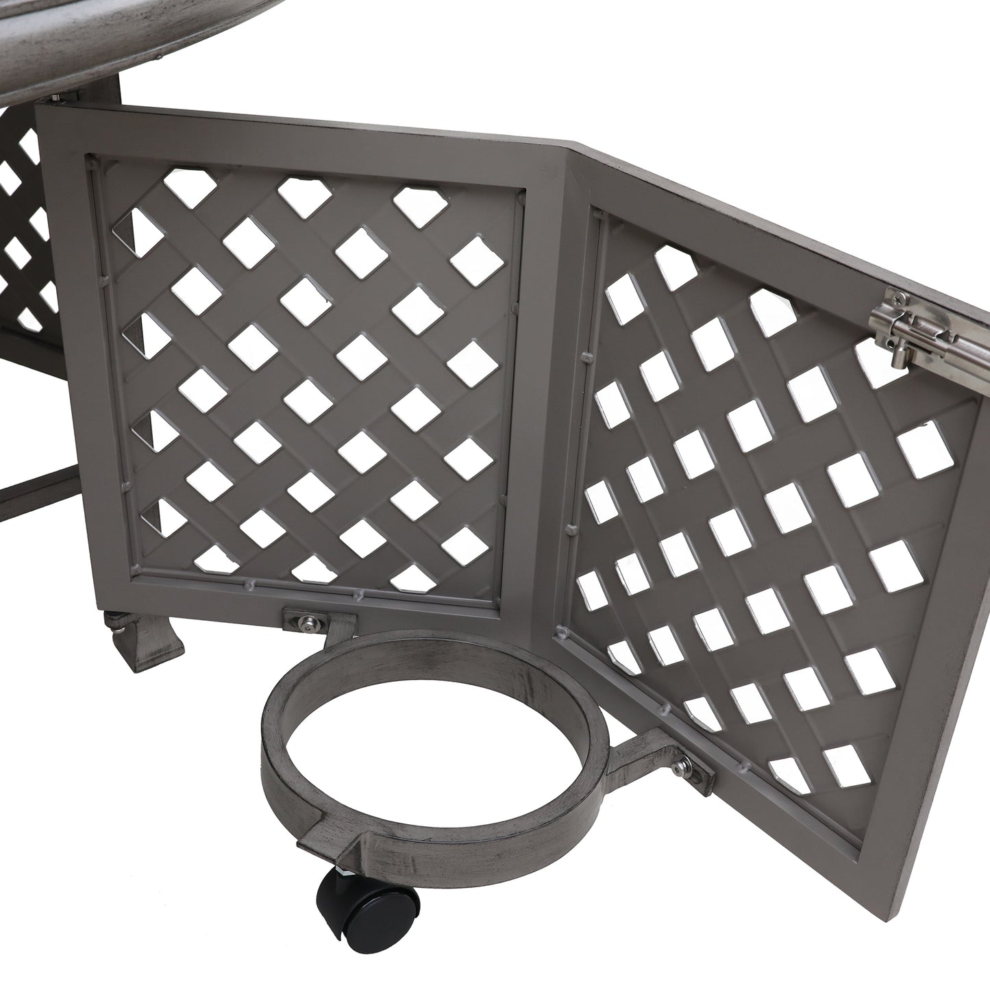 Nika Cast Aluminum Propane Gas Firepit Table - Gray