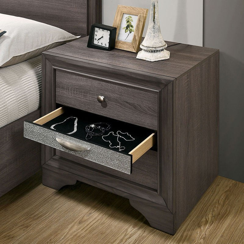 Elis Contemporary Nightstand - Gray