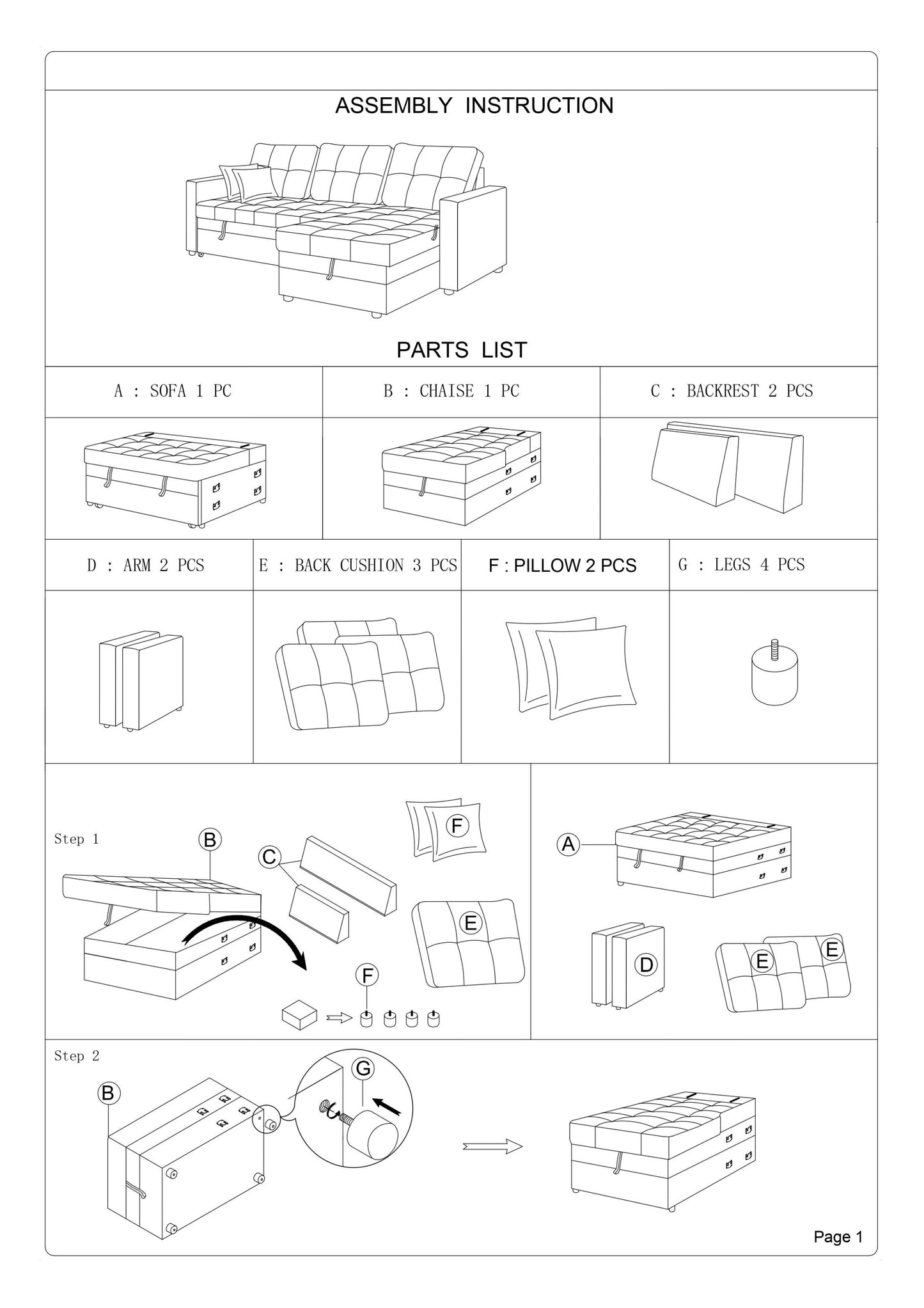 Amir Convertible Sectional Pull Out Bed Sofa Chaise Reversible Storage Chaise - Espresso