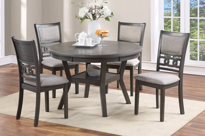 Watson 5pc Dining Set Round Table w 4x Side Chairs - Gray