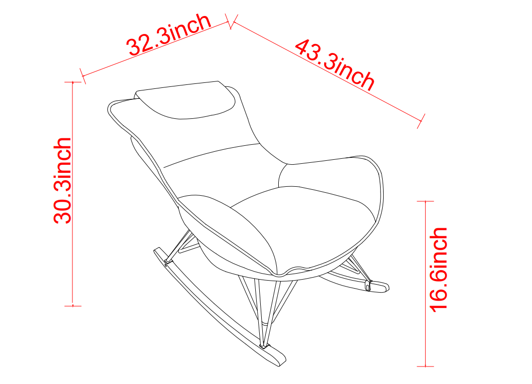 Jasper Sofa Single Rocking Chair - White