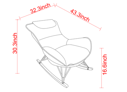 Jasper Sofa Single Rocking Chair - White