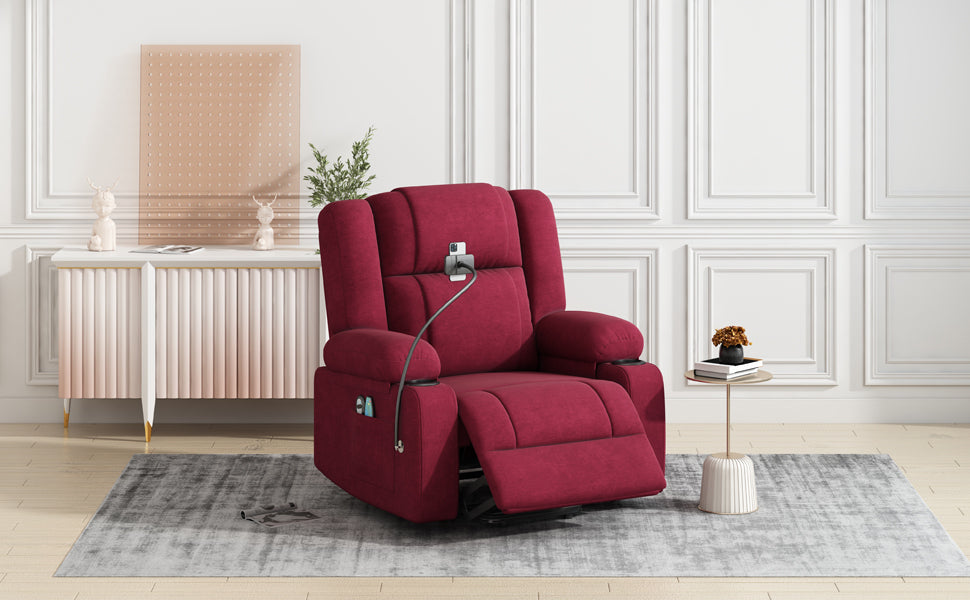 Dawson Power Lift Recliner with Massage - Red