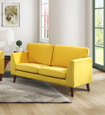 Darcy Velvet Loveseat - Yellow