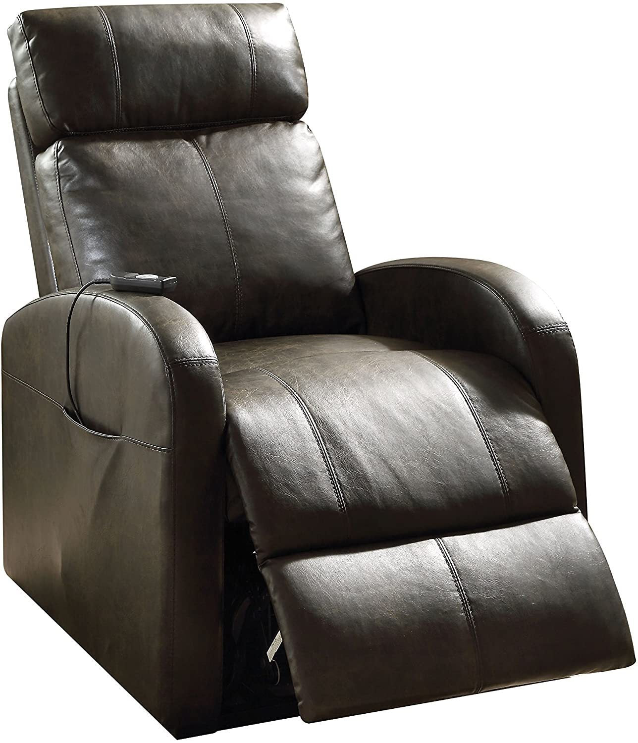 Ricardo PU Recliner with Power Lift - Dark Gray