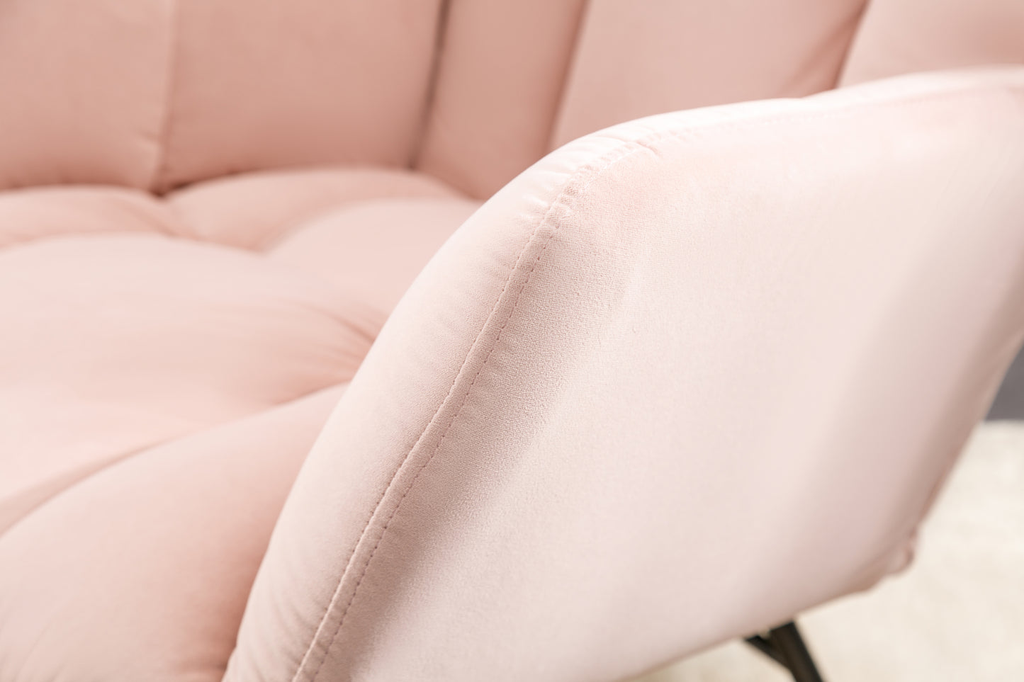 Noble Velvet Tufted Upholstered Rocking Chair - Pink